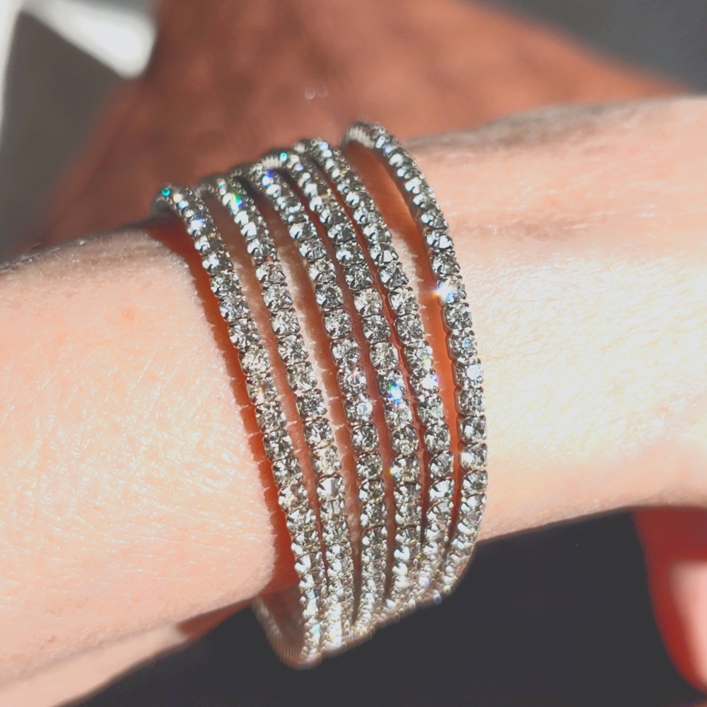 Stretch Rhinestone Crystal Bangles